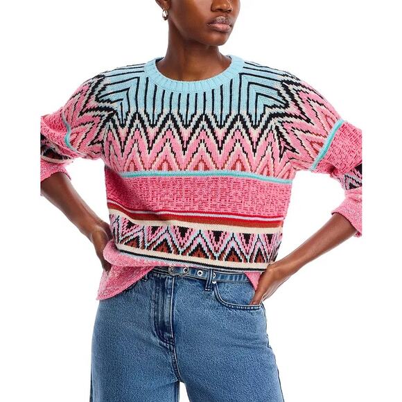 Copied - ALDO MARTINS SHIRA SWEATER PINK BLUE MULTI COLOR LARGE $288.00 - Picture 1 of 2